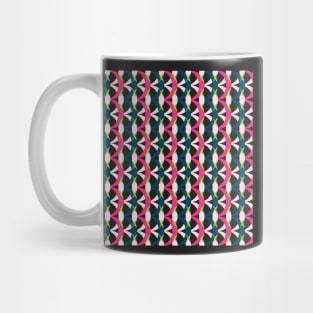 Azure blue, pink and dark blue retro geometrical semicircles pattern Mug